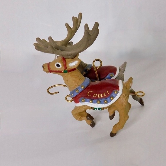 Vintage HALLMARK Keepsake Ornament Comet & Cupid Santa Reindeer Series #3 - Picture 3 of 16